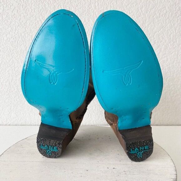 NEW Lane PLAIN JANE PJ Womens Cowboy Bootie Sz 7.5 Brown Western Cowgirl Boots - Picture 8 of 11